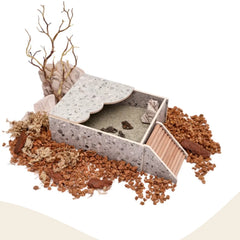 Hamster Sand Bath House with Wavy Platform | Hideout & Toilet for Syrian Hamster Cage Decor