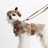 Sherlock Style Dog & Cat Trench Coat | Adjustable Pet Windbreaker with Leash Hole | BITEONE Spring Summer Pet Clothes for Small Dogs & Cats