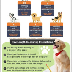 Dog Shoes for Hot Pavement - Dog Shoe for Small & Medium & Large Dogs, Dog Boots Paw Protectors Easy ON & Off, Non-Slip, Waterproof, Easy-Clean Dog Booties for Beach and Snow Protective Gear