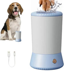 Automatic Pet Paw Cleaner Cup for Cats & Small Dogs – 360° Soft Silicone Brush, USB Rechargeable, Waterproof Grooming Tool