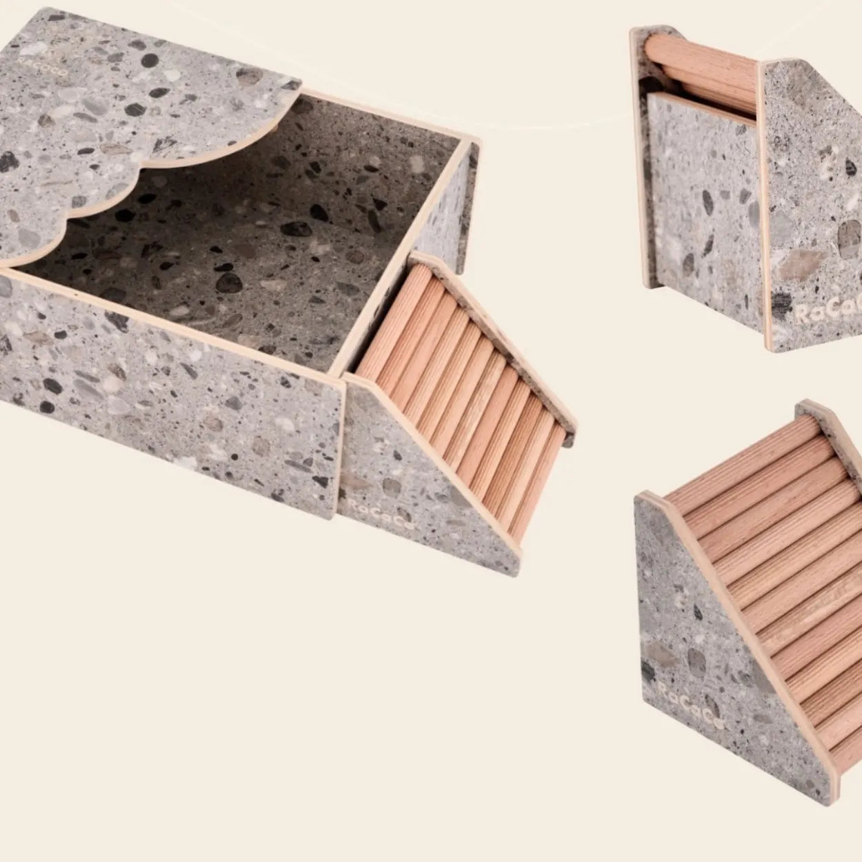 Hamster Sand Bath House with Wavy Platform | Hideout & Toilet for Syrian Hamster Cage Decor