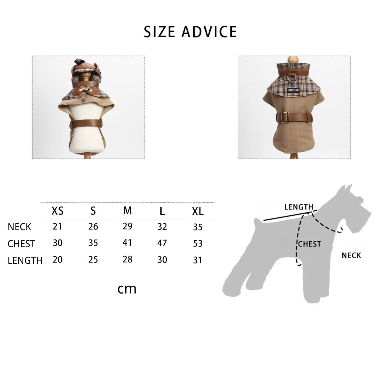 Sherlock Style Dog & Cat Trench Coat | Adjustable Pet Windbreaker with Leash Hole | BITEONE Spring Summer Pet Clothes for Small Dogs & Cats