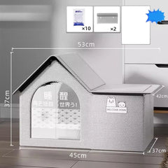 Pet Cooling House with 10 Ice Packs 🧊 | Foldable Cat & Dog AC House | Summer Shelter for Small Pets
