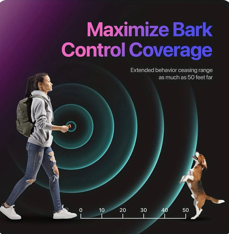 Dog Bark Deterrent Device 2025 -Ultrasonic Bark Control, Safe Alternative to Shock Collars, 8. Second Auto Shutdown, High-Quality ABS Plastic Waterproof Rechargeable Dog Training Collar Long. Range Ultrasonic Dog Bark Deterrent