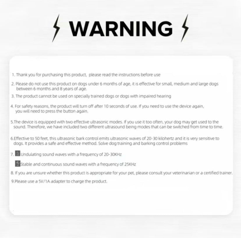 Dog Bark Deterrent Device 2025 -Ultrasonic Bark Control, Safe Alternative to Shock Collars, 8. Second Auto Shutdown, High-Quality ABS Plastic Waterproof Rechargeable Dog Training Collar Long. Range Ultrasonic Dog Bark Deterrent
