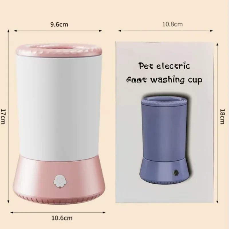 Automatic Pet Paw Cleaner Cup for Cats & Small Dogs – 360° Soft Silicone Brush, USB Rechargeable, Waterproof Grooming Tool
